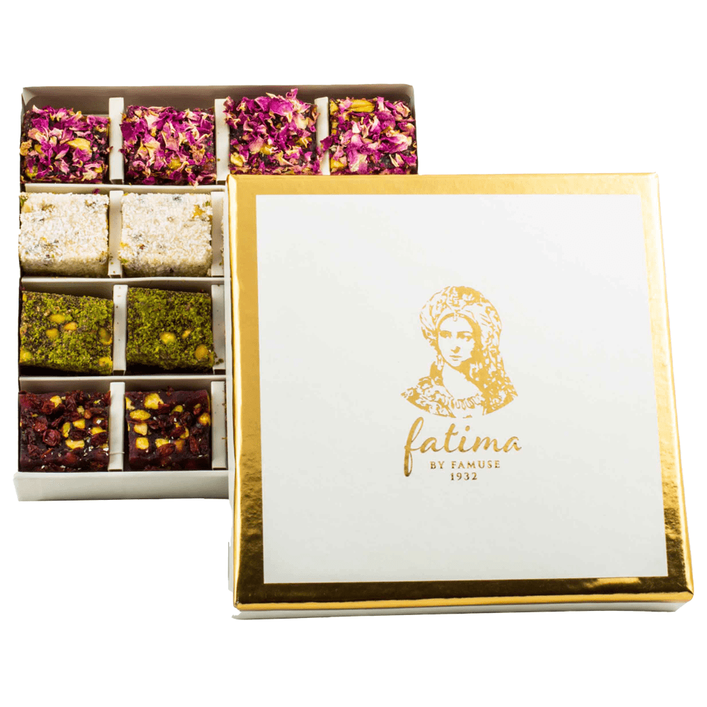 Fatima Gold Medium Box Turkish Delight Feast (16 Pcs)