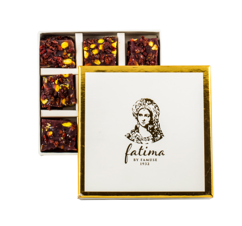 Fatima Gold Small Box with Turkish Delight (Iran Grape)