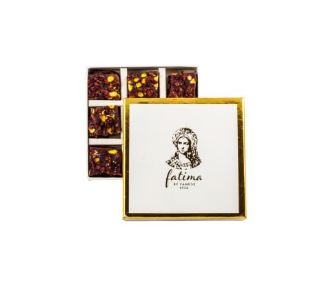 Fatima Gold Small Box with Turkish Delight (Iran Grape)