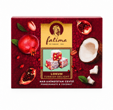 Fatima Small Spring Series – Pomegranate & Pistachio Delight (Coconut Coated)